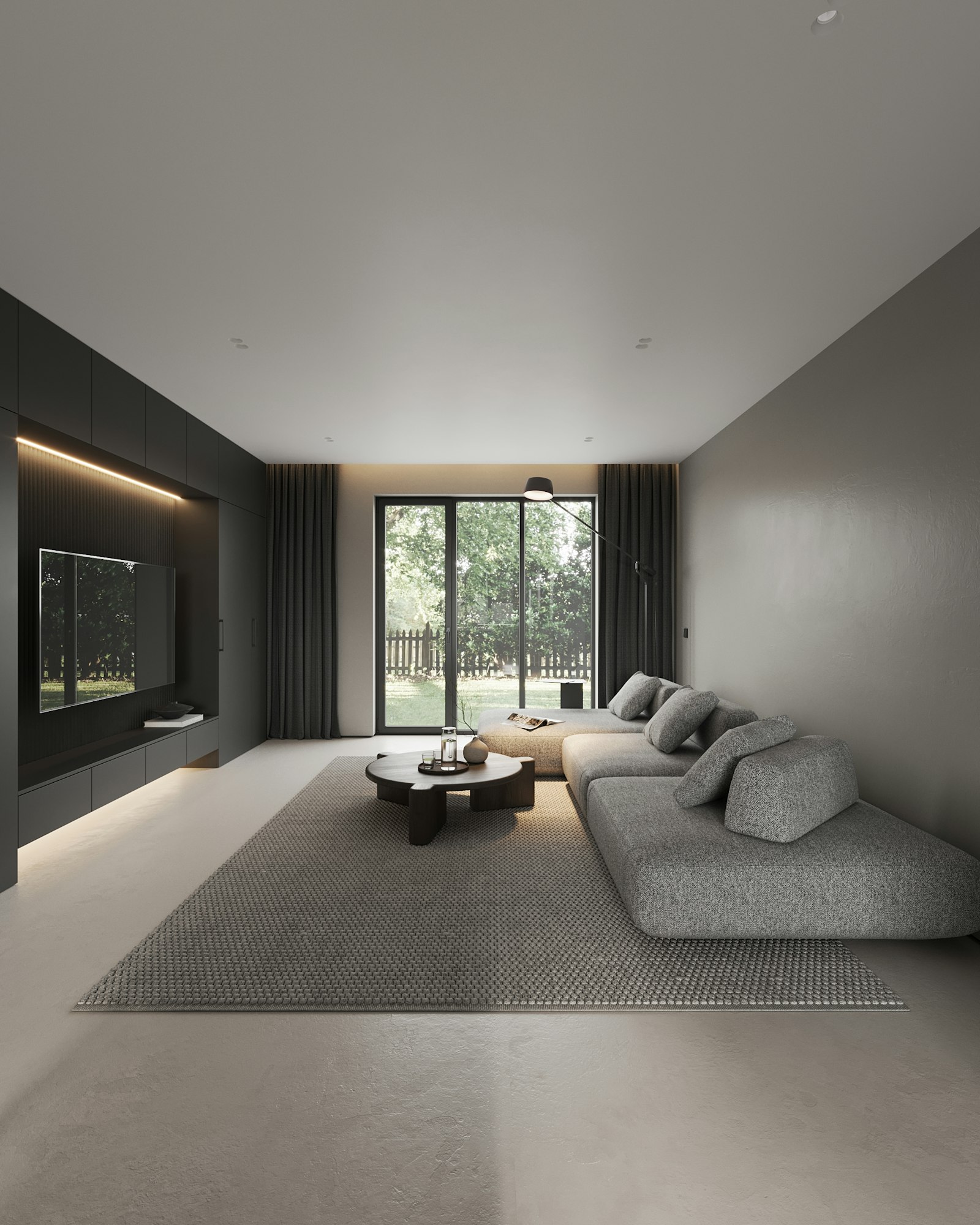 Premium modern villa living room interior